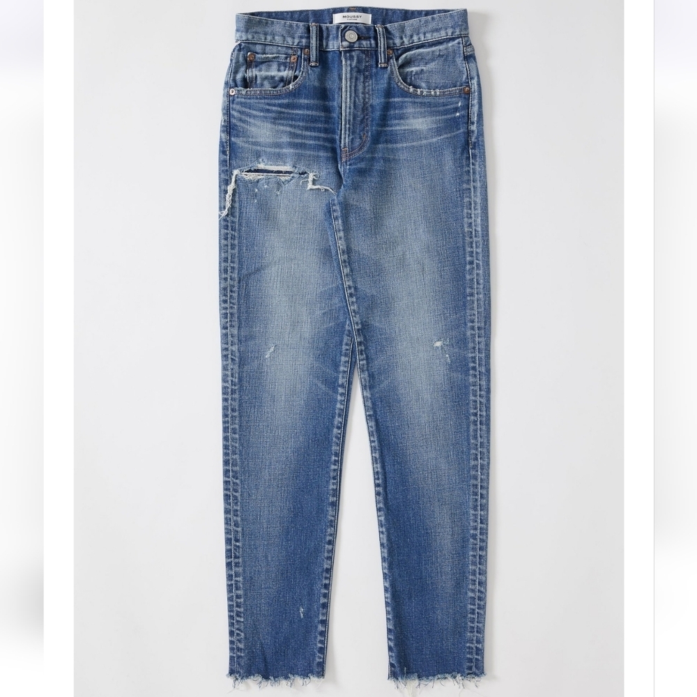 MOUSSY Hammond Raw Hem Crop Skinny Jeans